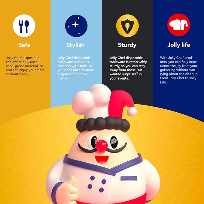 JOLLY CHEF 1000 Pack Disposable Paper Coffee Cups 12 oz Hot Beverage Cups for Party, Office, Home, Travel and More