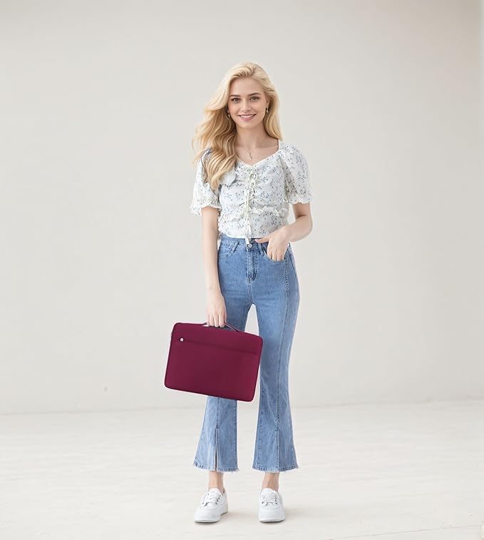 DOMISO 10.1 inch Tablet Case with Handle Water-Resistant Protective Carrying Bag for 10.5" 10.9" iPad Air / 10.2" iPad / 10.5" 11" iPad Pro/Surface Go 2 3/Lenovo Ideapad D330,Wine