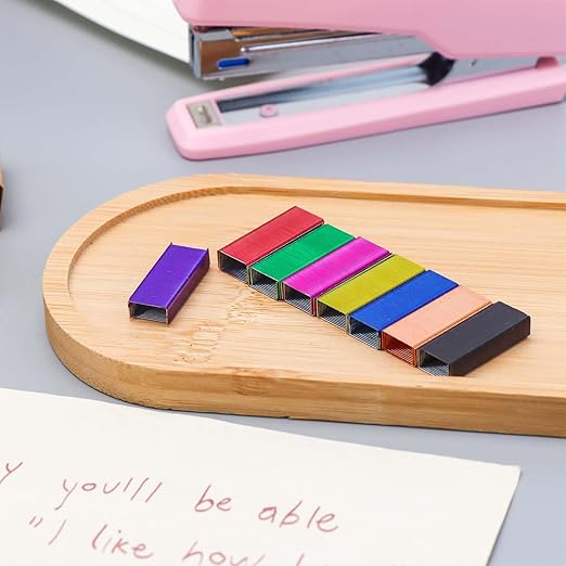 NatSumeBasics 8000 Colored Staples, Colorful #10 Staple for Mini Stapler Refill,Tiny Staples Smaller Than Standard Staple (8000)
