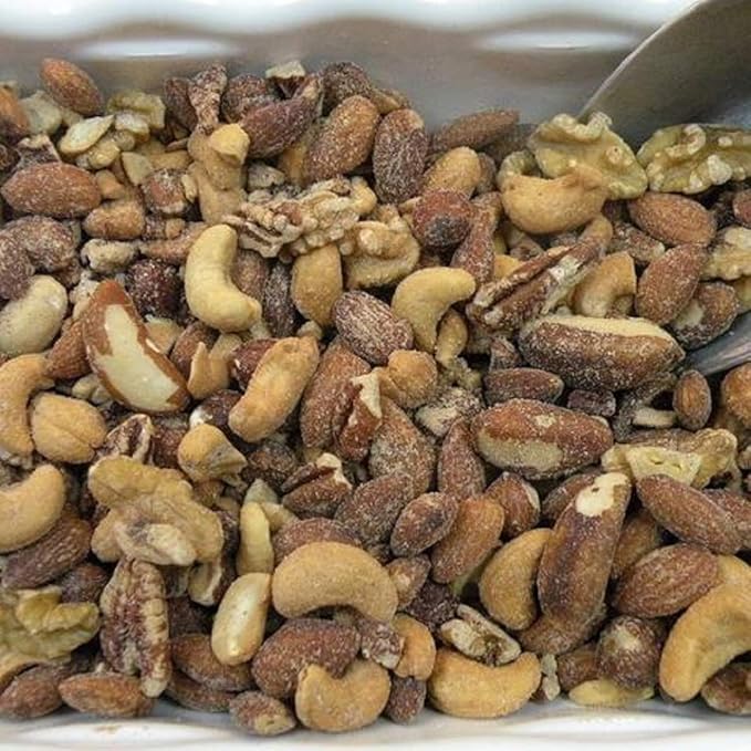 Freshly Roasted Mixed Nuts with Sea Salt (2 Lbs.) - A Delicious Sea Salted Mix of Macadamia Nuts, Cashews, Brazil Nuts, Almonds, Pecans & Walnuts - Farm Fresh Nuts Brand