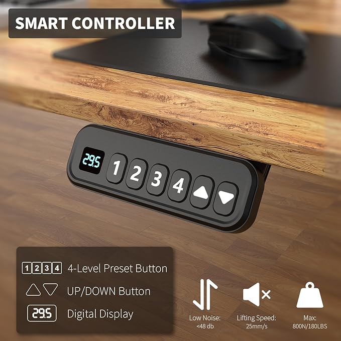 55 x 30 Inch Standing Desk with 2 Drawers, Adjustable Height Widened Stand Up Desk with Storage, Sit to Stand Ergonomic Workstation for Home Office, Light Rustic