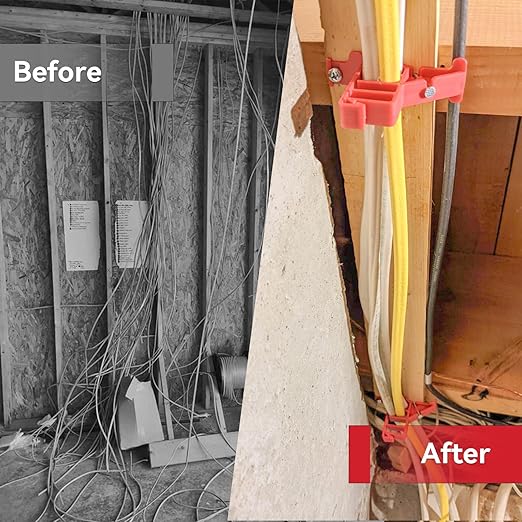 Multi Cable Staples for Romex Clips, Plastic Electrical Wire Stackers, Secures Romex, UF & (NM) Non-Metalic, Coaxial & Data/CAT 5 Cable, 25Pcs, Fast and Easy to Install