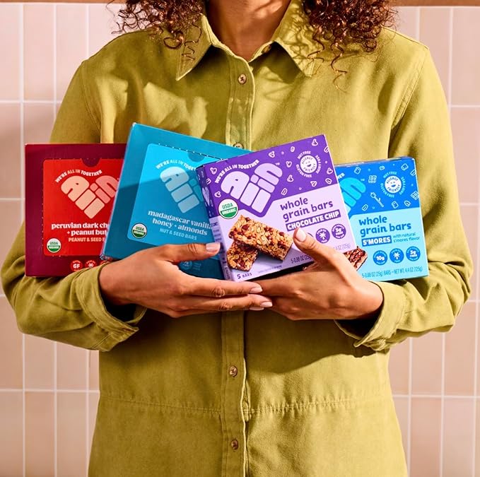 All In Snack Bars Peruvian Dark Chocolate & Peanut Butter - Healthy Snack for Adults and Kids - Gluten Free - Organic - Non-GMO (12 Pack)