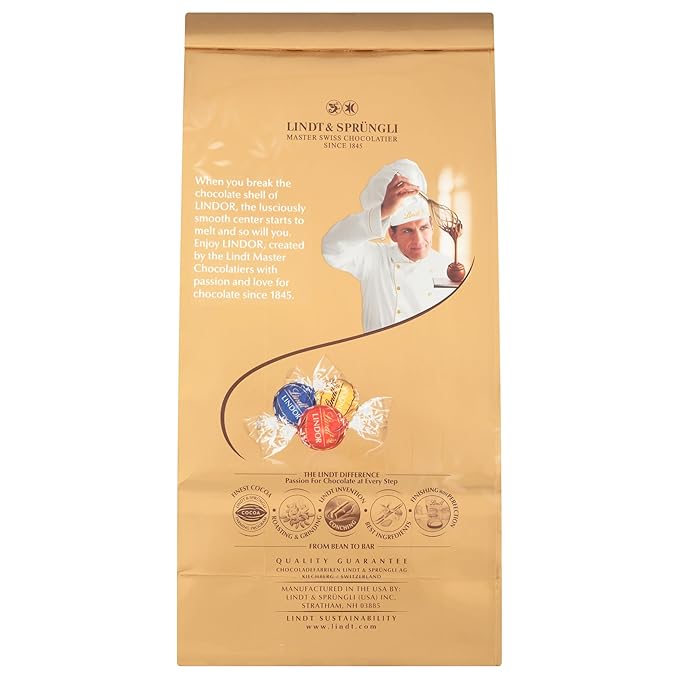 Lindt LINDOR Assorted Chocolate Truffles, Chocolate Candy with Smooth, Melting Truffle Center, 8.5 oz. Bag (6 Pack)