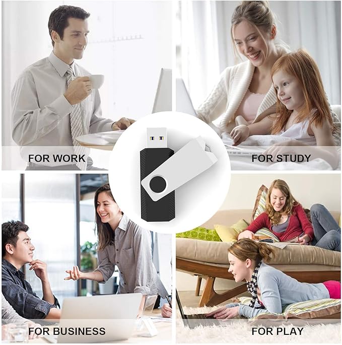 TOPESEL 32GB Flash Drive 5 Pack Bulk, USB2.0 Thumb Drive USB Stick for Data Storage Backup, Jump Drive Pen Drive Zip Drive Memory Stick with Indicator, USB Storage Flash Drive Swivel Design