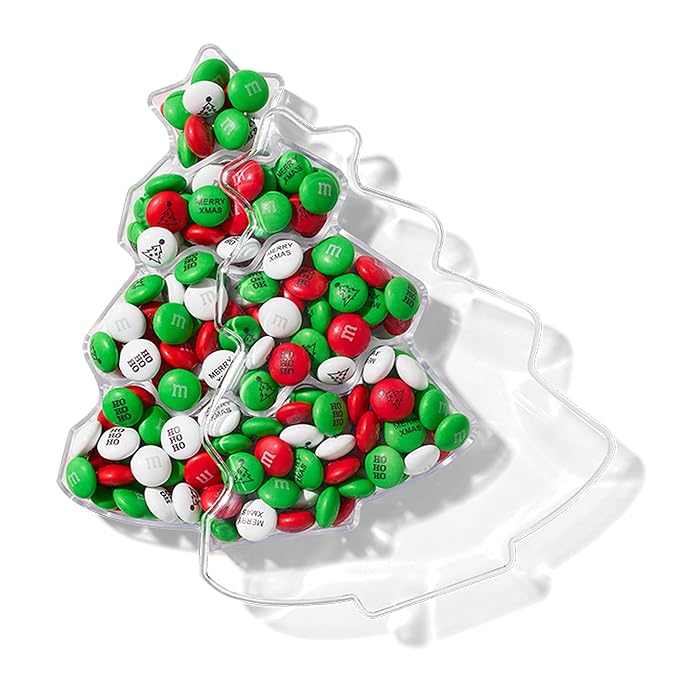 M&M’S Christmas Tree Gift Box, Pre-Designed Colorful Christmas Candy Mix, Perfect for Holiday Gift Exchanges