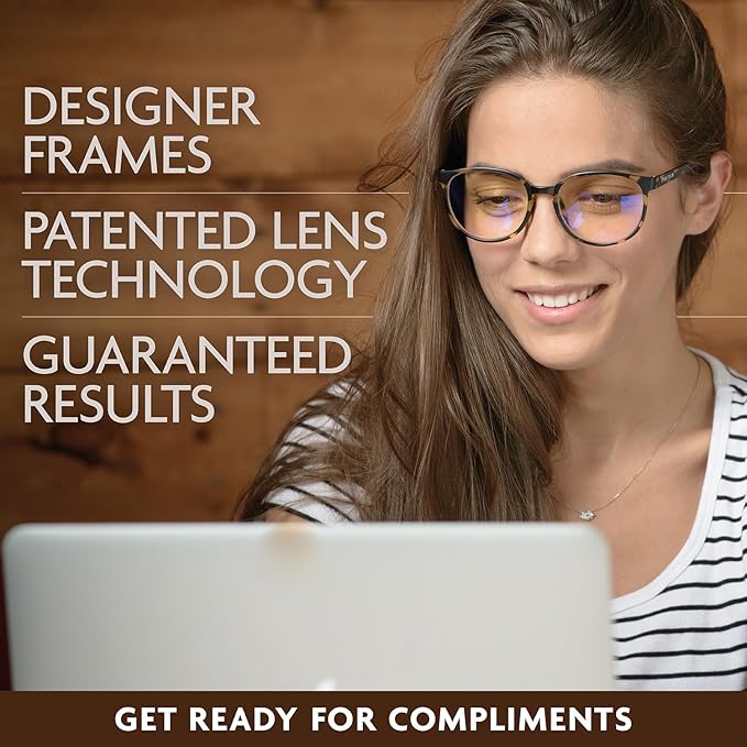 Prospek Bluelight Glasses Women Oversized, ARTIST (+2.25 Diopters) - High Optical Quality Clear Lenses