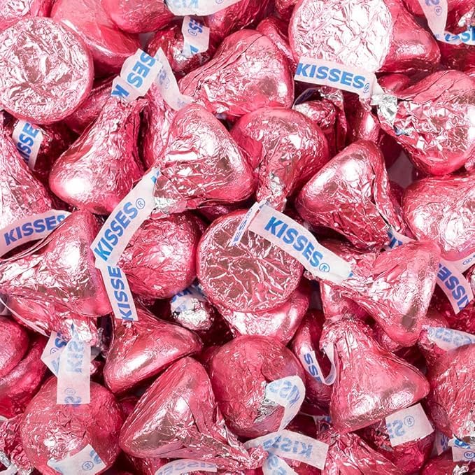 Milk Chocolate Candy in Pink Foil โ 1 lb Bulk Bag โ Individually Wrapped Milk Chocolates โ Perfect for Baby Showers, Weddings, Gender Reveal Parties, Candy Buffets, Gift Bags & Everyday Snacking