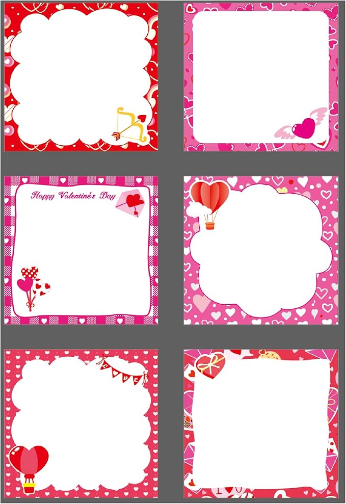 Valentine's Day Sticky Notes - 30 Pack 600 Sheets Valentine Heart Sticky Notes Notepad for Valentines Party Valentine's Exchange Gifts