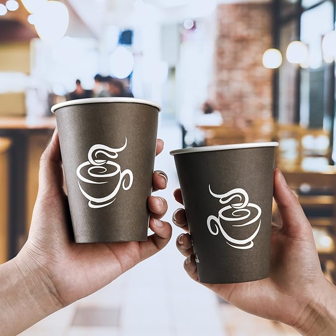 LITOPAK 240 Pack 12 oz Paper Cups, Brown Disposable Hot Coffee Cups for Party, Picnic, Travel, and Events