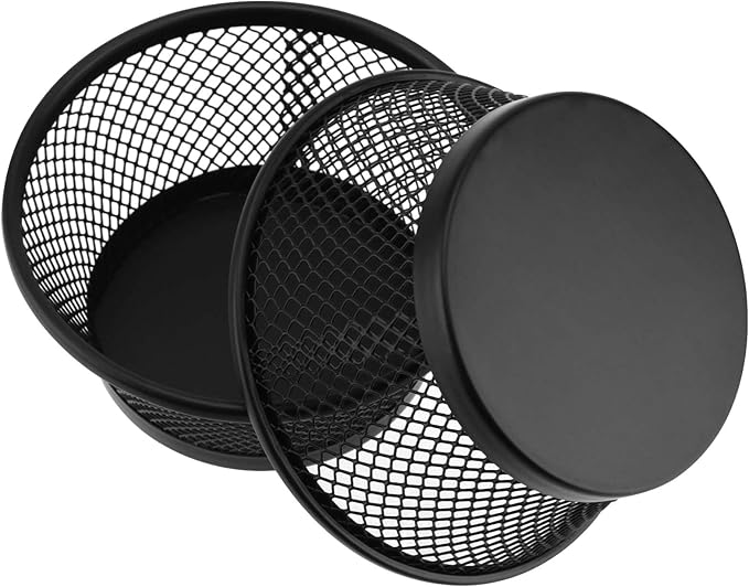 PINGEUI 20 Pack Metal Paper Clip Holder, Black Mesh Desk Organizer, Office Supplies