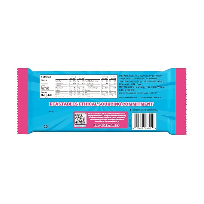 Feastables by MrBeast Milk Chocolate KING Size Chocolate Bar, 2.1oz (60g), 10 count