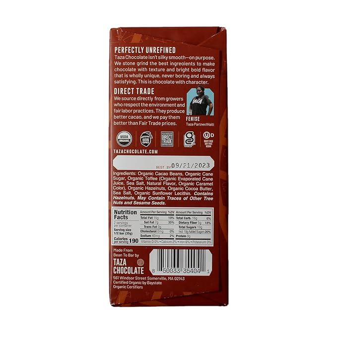Taza Chocolate Organic Seriously Good Dark Chocolate Bar Variety Pack Bundle, 2.5 oz (4 count), Vegan