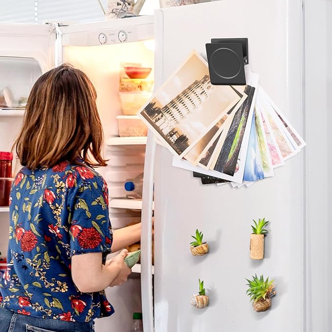 FINDMAG 2.2inch Extra Large Magnetic Clips, Magnet Clip Heavy Duty, Strong Magnet with Clips for Fridge, Whiteboard, Classroom, Kitchen, Home (Black, Pack of 8)