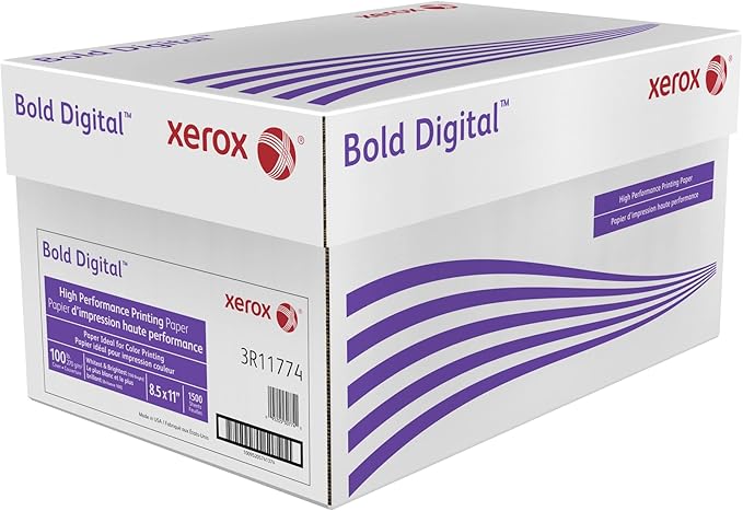 Xerox® Bold Digital™ Printing Paper, 6 Reams, Letter Size (8 1/2" x 11"), 100 (U.S.) Brightness, 100 Lb Cover (270 gsm),