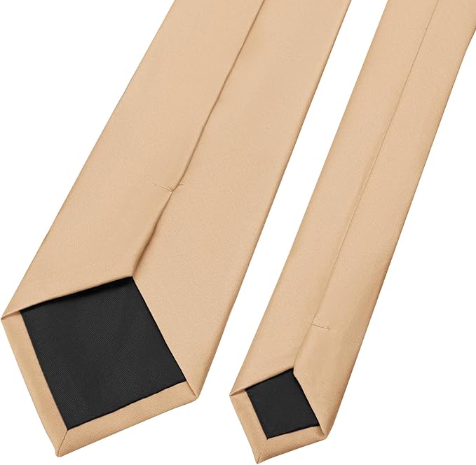 KOOELLE Men's Ties Solid Pure Color Plain Neckties Formal Black Ties For Men