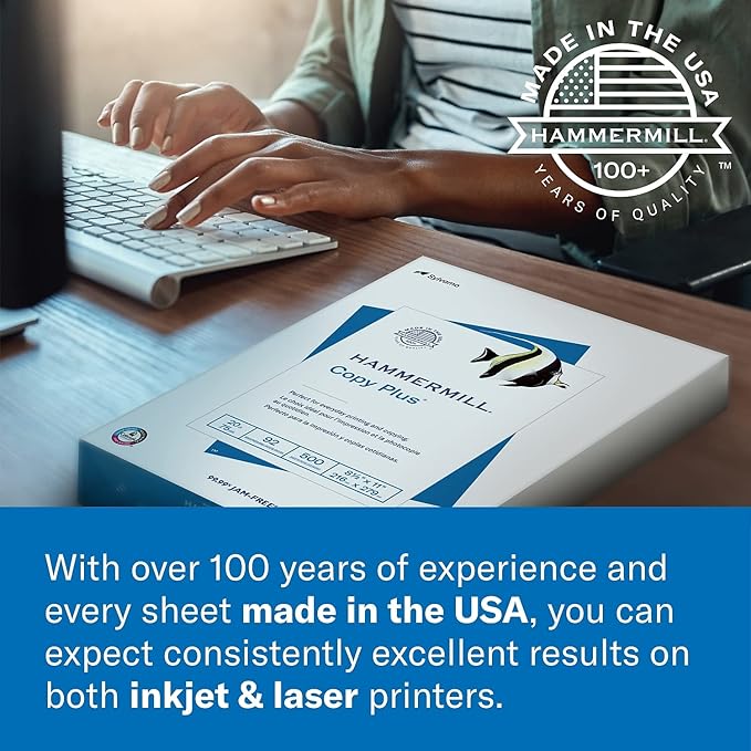 Hammermill Colored Paper, 20 lb Ivory Printer Paper, 11 x 17-1 Ream (500 Sheets) - Made in the USA, Pastel Paper, 102194R