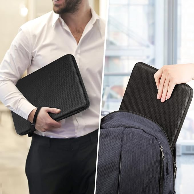 FINPAC 14-inch Hard Laptop Sleeve Case Compatible with Acer Chromebook Lenovo, HP, ASUS, Dell, Acer Laptop Notebook Ultrabook, Water-Resistant Shockproof Computer Bag, Black
