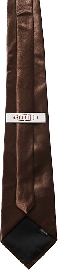 Soophen Mens Necktie 3.75" Tie Solid Color Ties