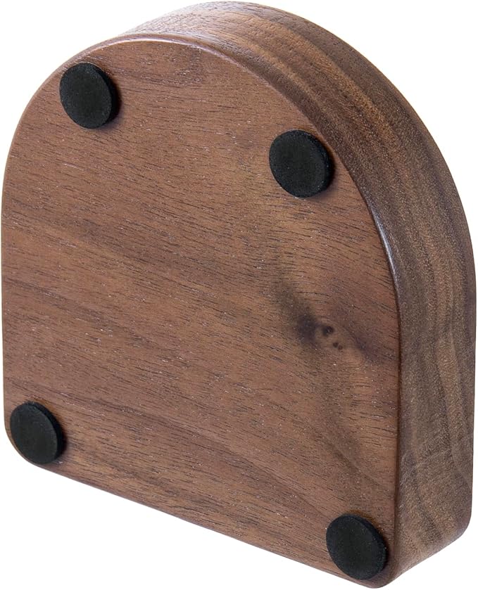 MyGift Dark Walnut Solid Wood Tabletop Guest Party Cup Holder Dispenser with Marker Pen Slots