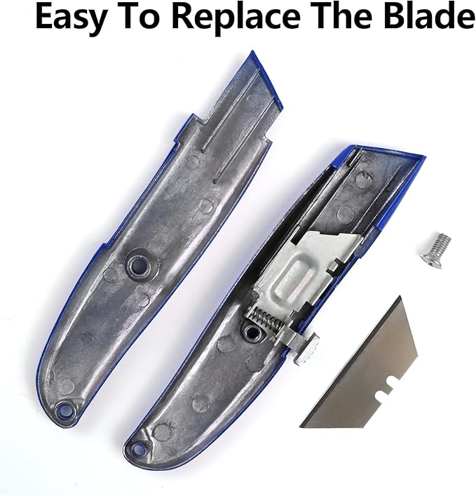 DIYSELF 2Pack Utility Knife Box Cutter Retractable Blade Heavy Duty(Blue)