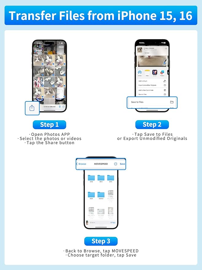 MOVE SPEED 512GB Solid State Flash Drive,520MB/s High Speed Type C USB Drive,USB 3.2 Thumb Drive Compatible with iPhone 15, 16, 17 Series/Android Phone/MacBook/Audio/Smart TV(1 Pack)