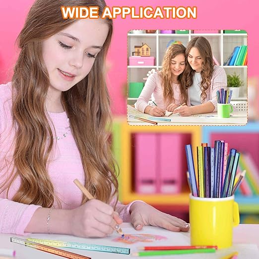 HARFINGTON Acrylic Clear Straight Rulers 20cm Metric Transparent Gradient Three-Dimensional Plastic Ruler Square Cube Measuring Tool for Classroom Office, Pink