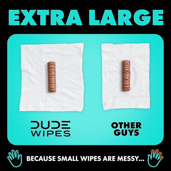 DUDE Wipes On-The-Go Flushable Wipes – Mint Chill, Individually Wrapped, 30 Count
