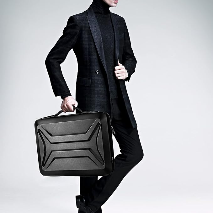 DOMISO 17 Inch Laptop Hard Case, Waterproof Shockproof Hard Shell Laptop Sleeve with Handle Protective Computer Bag for Most 17-17.3" Laptops/Dell XPS 17 / HP Envy 17, Black