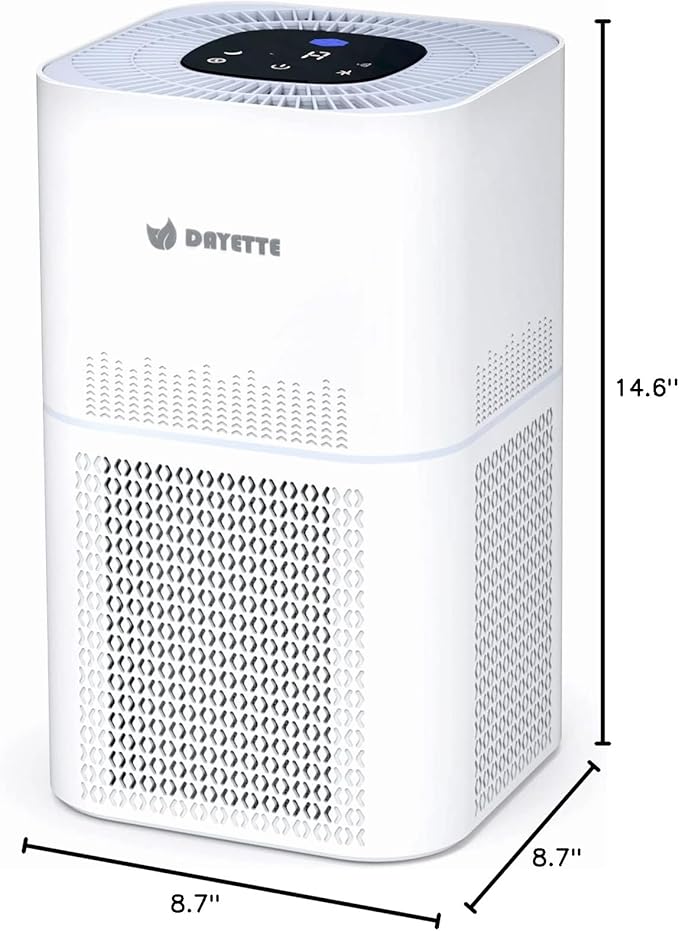 Dayette HEPA Air Purifiers for Home Large Room Up to 2200ftยฒ, Air Purifiers for Bedroom with Air Quality Sensor, H13 True HEPA Filter Remove 99.97% of Dust, Allergies, Odor, Pets Dander, Smoke, Pollen