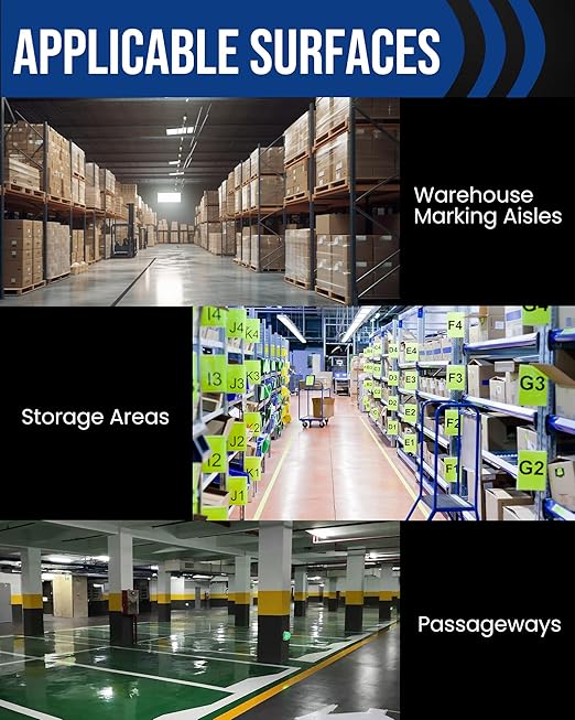 Lichamp 3 Rolls Vinyl Tape, Premium Safety Marking and Traffic Floor Marking Tape, Bundling, Social Distancing, 4 Inch x 36 Yards per Roll, 108 Total Yards, White