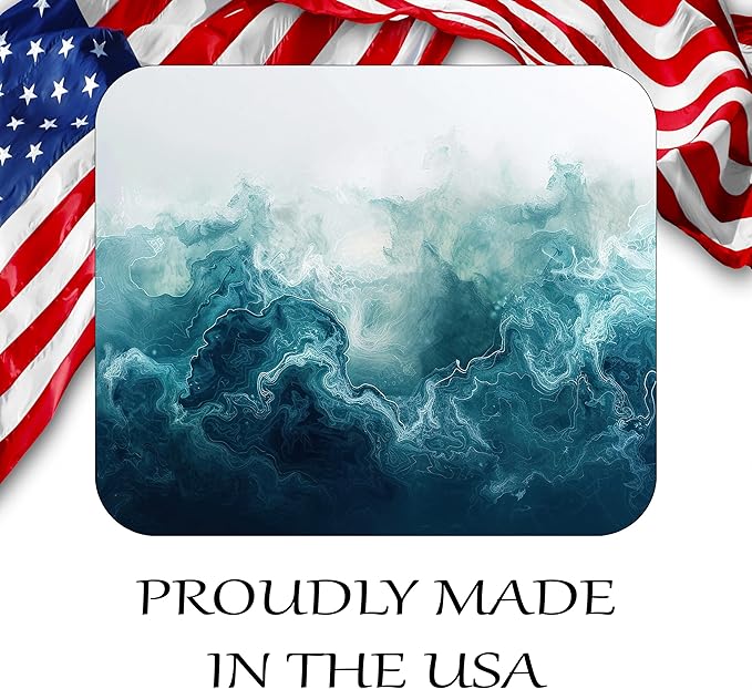 Blue White Marble Agate Mouse Pad Mat Mousepad for Desk Computer Laptop PC Gaming Home or Office Gift Marbled Abstract (Blue White MP13)