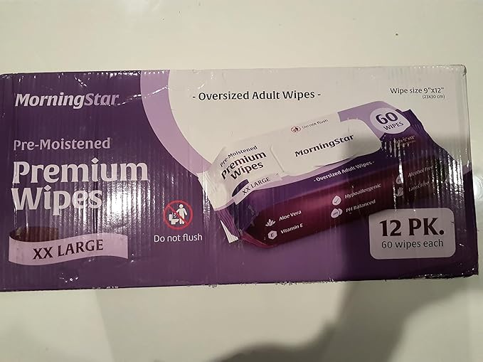 Adult Wipes for Elderly - 720 Wipes 12 Packs Thick Extra Large Disposable Washcloths for Adult Bathing & Shower Alternative No-Rinse - Lightly Scented XXL