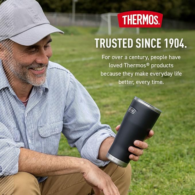 THERMOS ICON SERIES, Stainless Steel Tumbler with Slide Lock, 18 Ounce, Sea Green