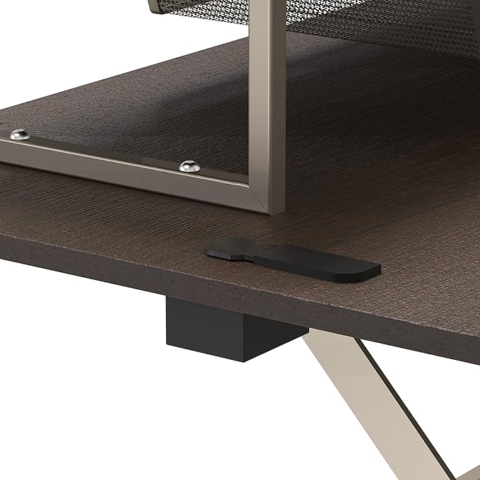 SHW 36-Inch Over Desk Height Adjustable Standing Desk with Monitor Riser, Espresso