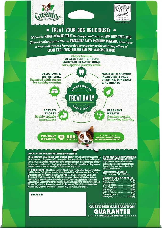 Greenies Veterinarian-Recommended Natural Dental Dog Treats Regular Size, Original Flavor, 12 oz. Pack, 43 Count
