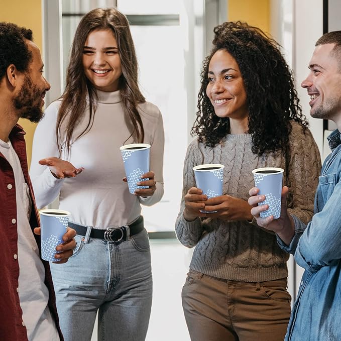 MUCHII 16 oz Paper Coffee Cups, Disposable Paper Cups 210 Count, Disposable Paper Cups for Hot Beverage, Paper Drinking Cups Big for Home use, Office, Restaurant and Events