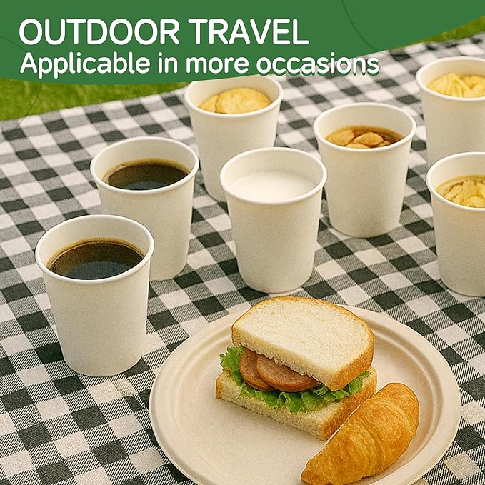 Coffee Cups 12 oz 300 Pack, 12 oz Paper Cups, Hot Beverage Drinking Cups, White Paper Hot Disposable Coffee Cups, Suitable for Party, Picnic, Travel, and Events