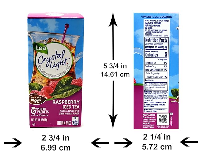 Crystal Light Raspberry Iced Tea Drink Mix, 12-Quart Canister (Pack of 12)