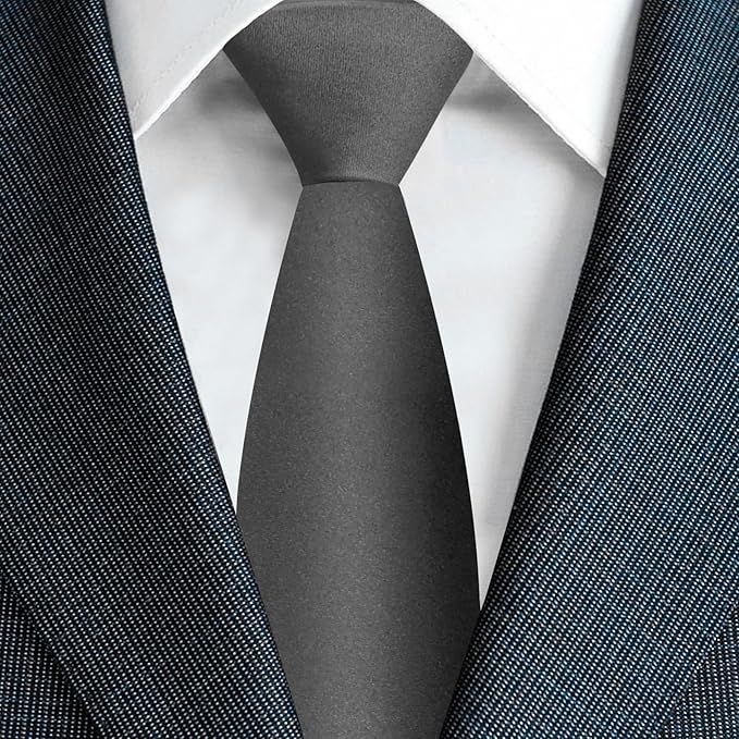 Men's Ties Solid Pure Color 3.15" (8CM) Necktie Plain Formal Business Wedding Black Ties For Men