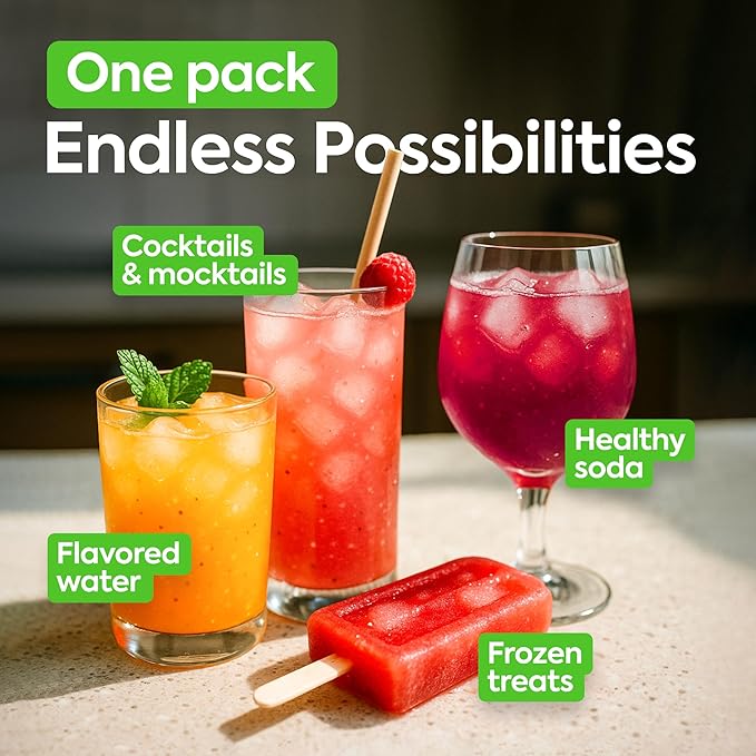 Frubemix Real Fruit & Berries Blend โ Honey Sweetened, Purรฉe-Based Drink Mix | No Artificial Flavors | Sparkling Refreshers, Cocktails & Mocktails | Hot or Iced | Variety Pack (10 Count)