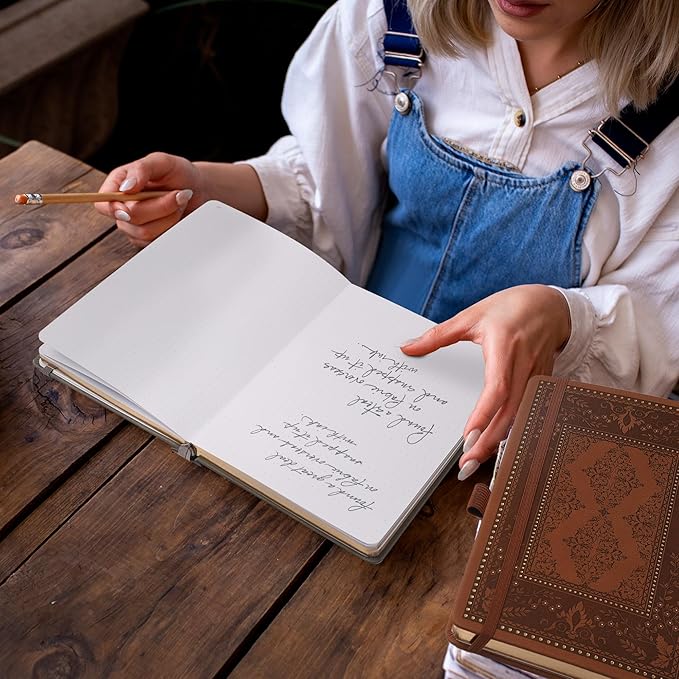 TIEFOSSI Dot Journals for Women Men, Dot Journals for Writing Women, 160gsm Thick Paper, 190 Numbered Pages, for Planner Organization