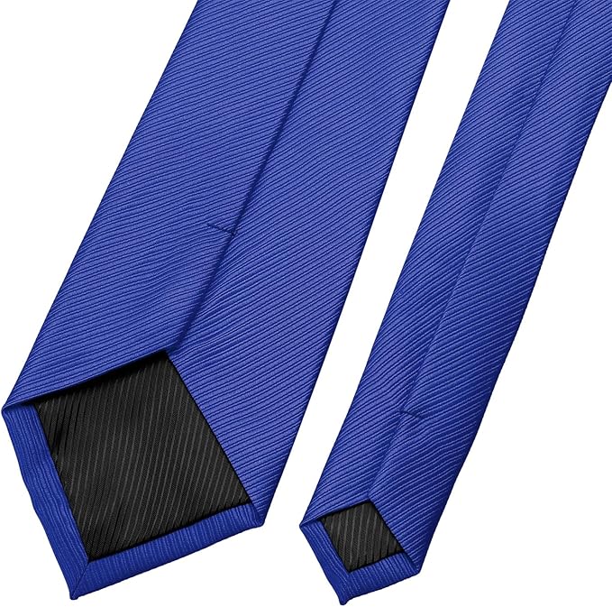 KOOELLE Men's Ties Solid Pure Color Plain Neckties Formal Black Ties For Men