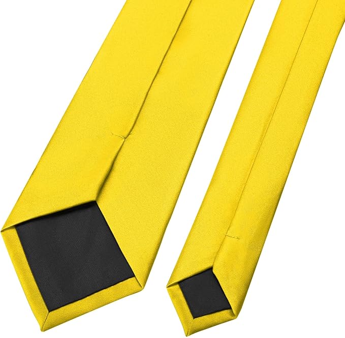 KOOELLE Men's Ties Solid Pure Color Plain Neckties Formal Black Ties For Men