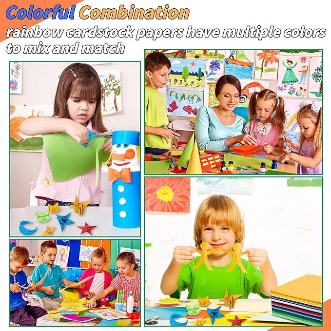 Colored Cardstock Bulk 300 sheets,8.3 x 11.7 inch, 30 Colors Construction Paper, Card Stock Printer Paper Scrapbooking Supplies for Diy Crafts Cricut Card Making, 65LB/180 GSM