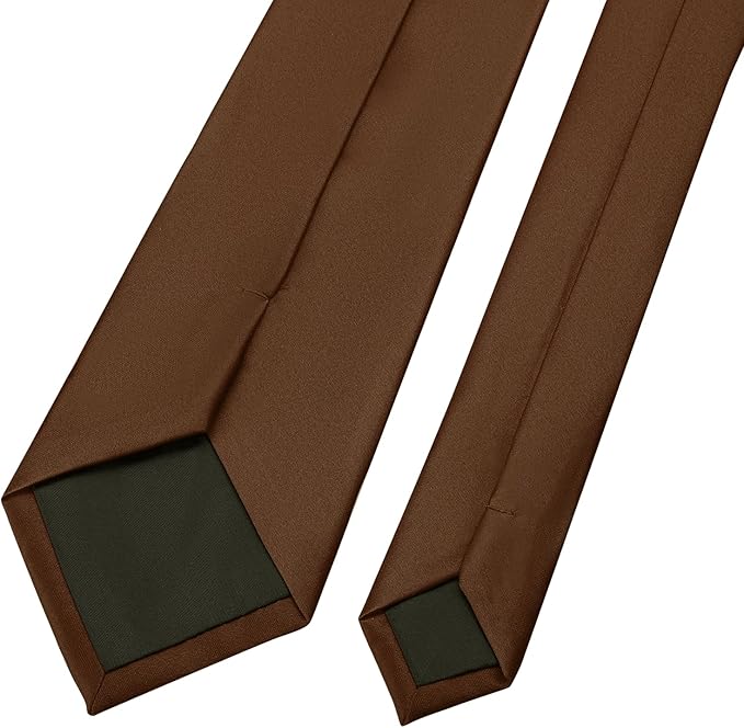 KOOELLE Men's Ties Solid Pure Color Plain Neckties Formal Black Ties For Men