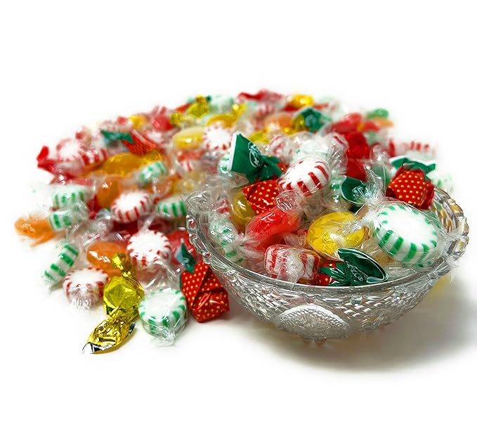 Holiday Holiday Special American Old Fashioned Hard Candy - Peppermint and Spearmint Starlights, Cinnamon Disks, Butterscotch, Strawberry Jelly Filled Candy and Fruity Hard Candy - Bulk Holiday Classics Assortment- Individually Wrapped, 48 oz.