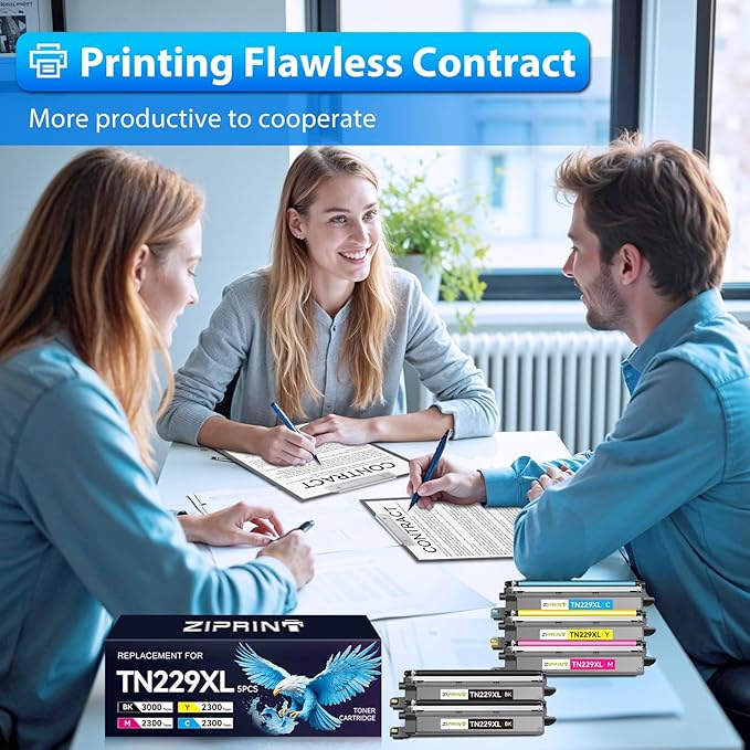 TN229XL TN229 Toner 5 Pack Compatible Replacement for Brother TN229 TN229XL Toner Cartridges for MFC-L3780CDW HL-L3280CDW MFC-L3720CDW HL-L3220CDW HL-L3300CDW HL-L3295CDW Printer