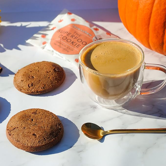 Love + Chew Tasty, Gluten Free Cookies - Pumpkin Chip 10 Count - Vegan - Healthy, Paleo, Non GMO Snacks - Individually Wrapped, Soft Baked Cookies - Made from High Protein Almonds - 2 Ounce Each