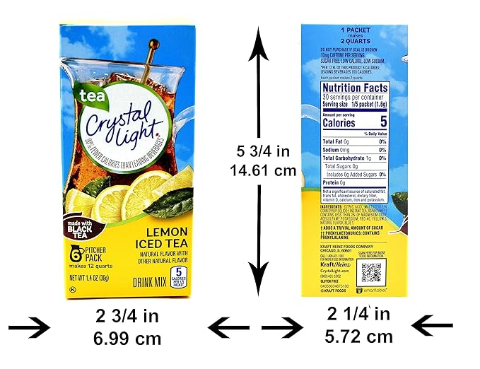 Crystal Light Lemon Iced Tea Drink Mix, 12-Quart Canister (Pack of 17)
